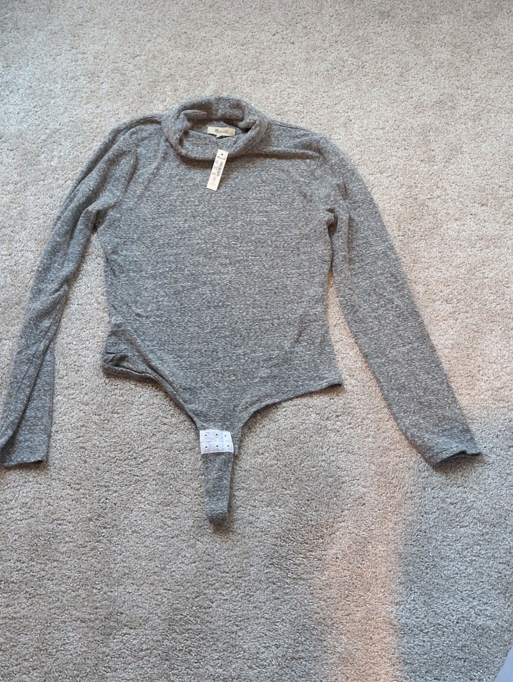 Madewell Gray Turtleneck Bodysuit Sweater